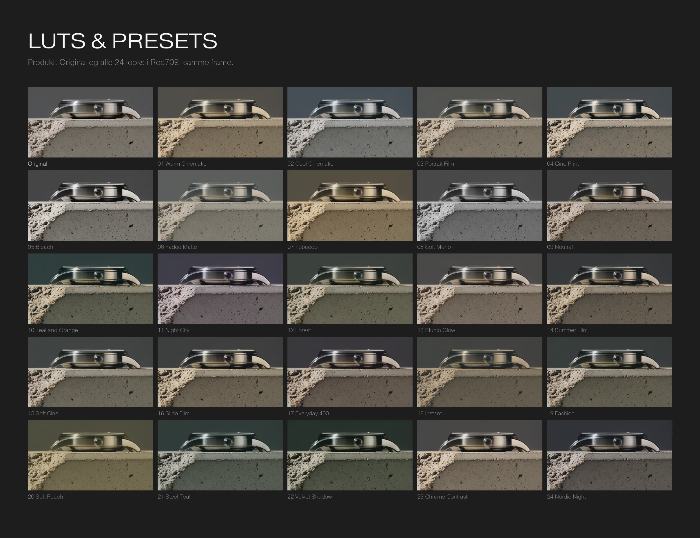 Nineties™ LUTs & Presets, alle 24 looks, produkt